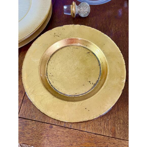 Z Gallerie Paramount Collection Chargers in Gold - Set of 2 - Picture 4 of 9